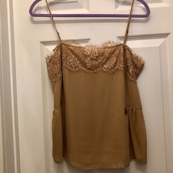 Liu Jo Camel Lace Camisole Blouse Size S NTW CLOSET CLEAR-OUT! - Picture 2 of 13